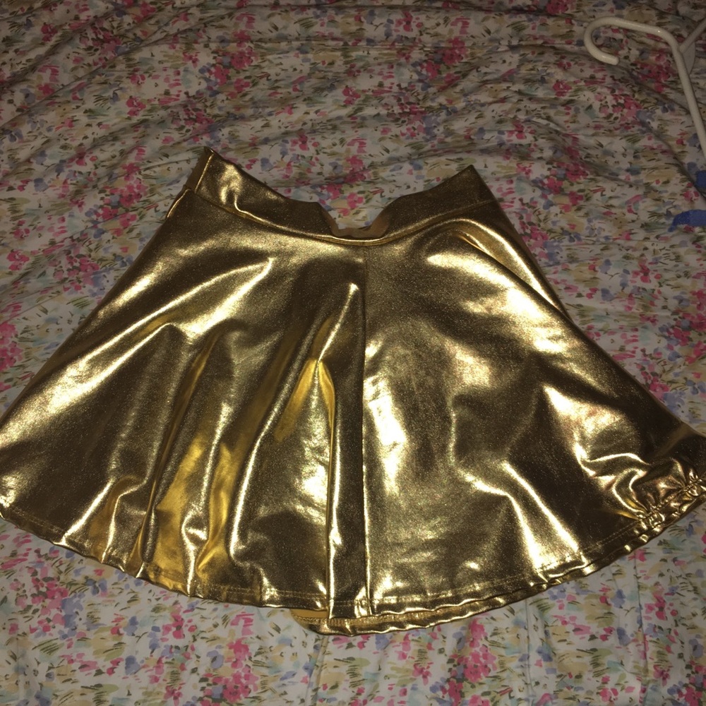 Metallic gold skirt
